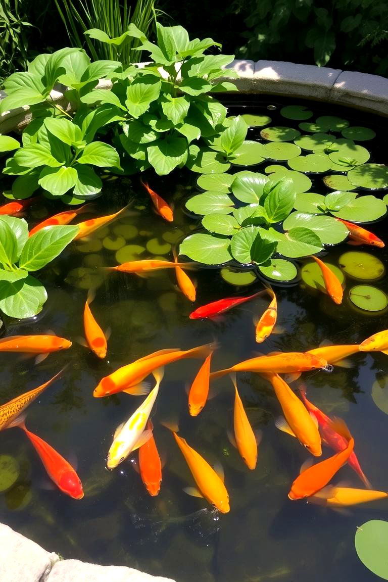 Pond with Goldfish - 24 Fish Pond Ideas