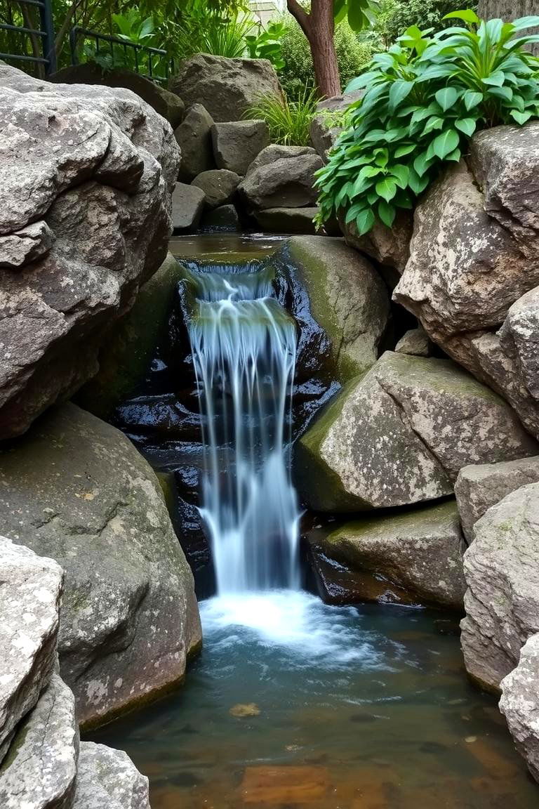 Pond with Hidden Waterfall - 24 Small Pond Ideas With Waterfalls