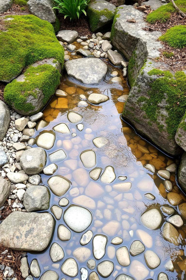 Pond with Natural Stones and Pebbles - 24 Backyard Pond Ideas