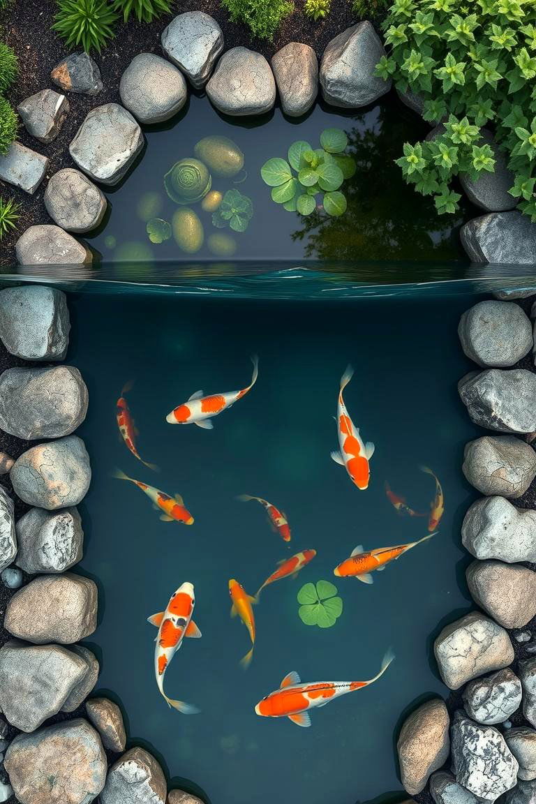 Pond with Varying Depths - 24 Koi Pond Ideas