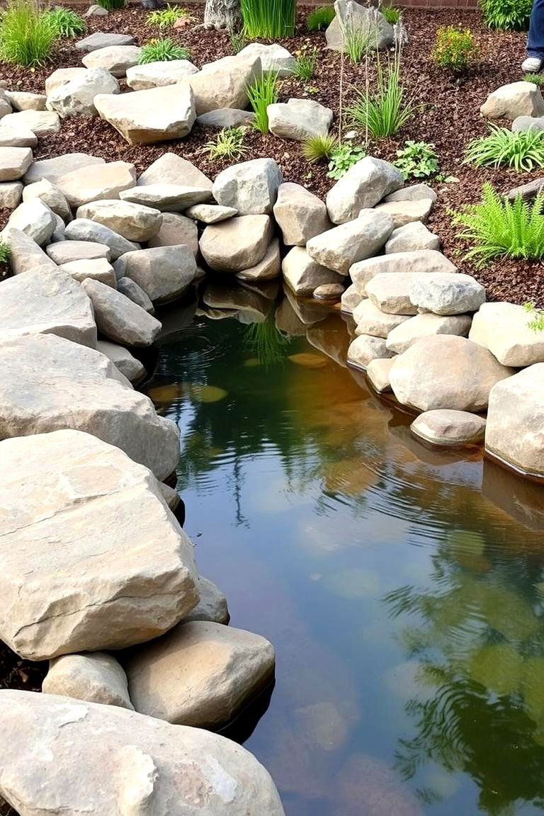 Pondside River Rock Edging - 24 River Rock Edging Ideas