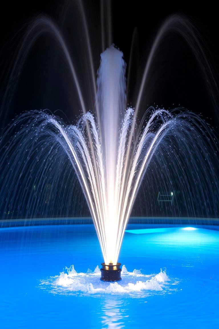 Pool Fountain Lighting - 24 Pool Lighting Ideas