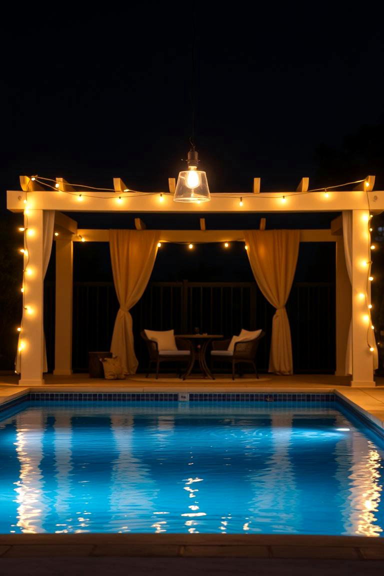 Pool Gazebo or Pergola Lighting - 24 Pool Lighting Ideas