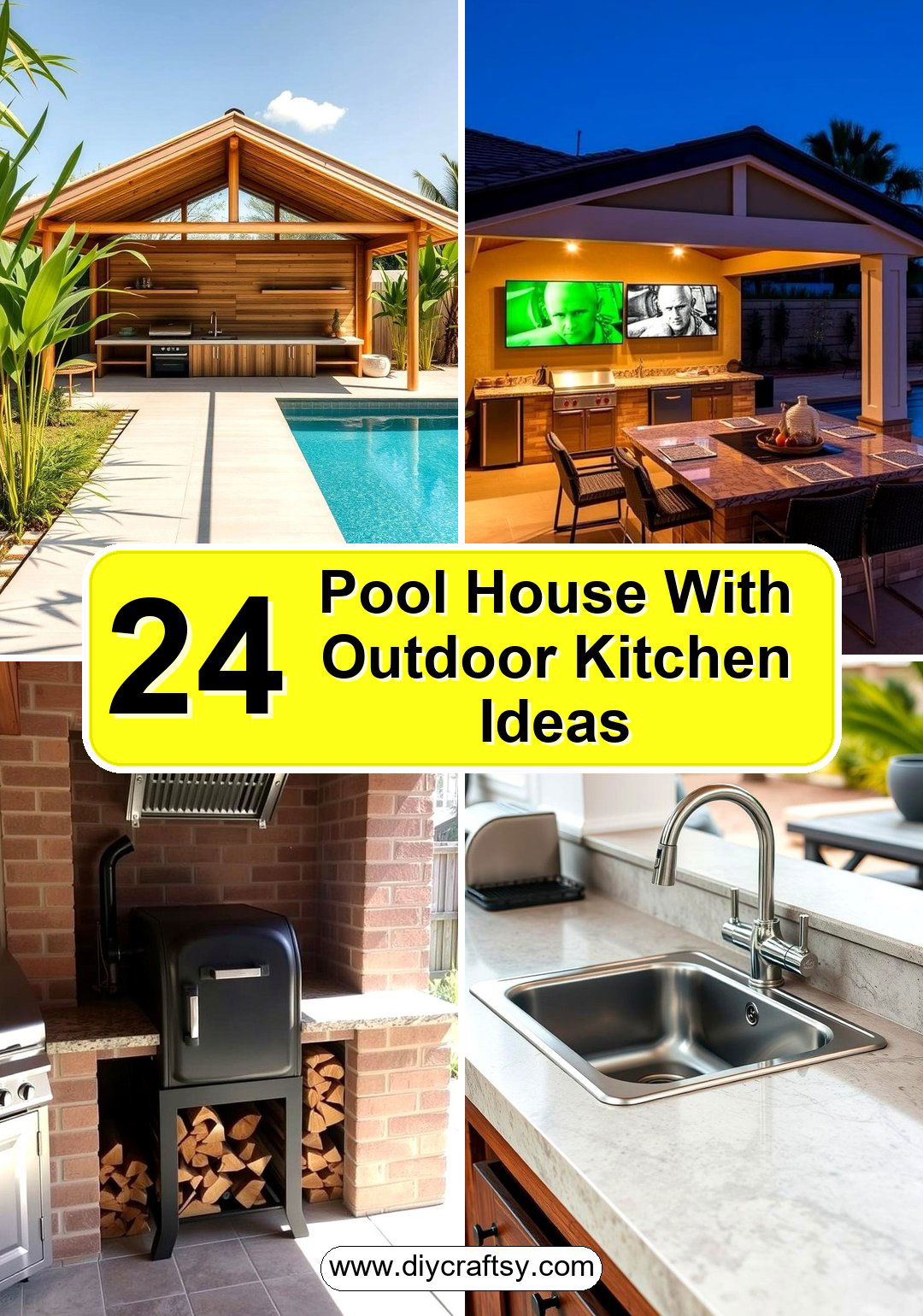 Pool House With Outdoor Kitchen Ideas