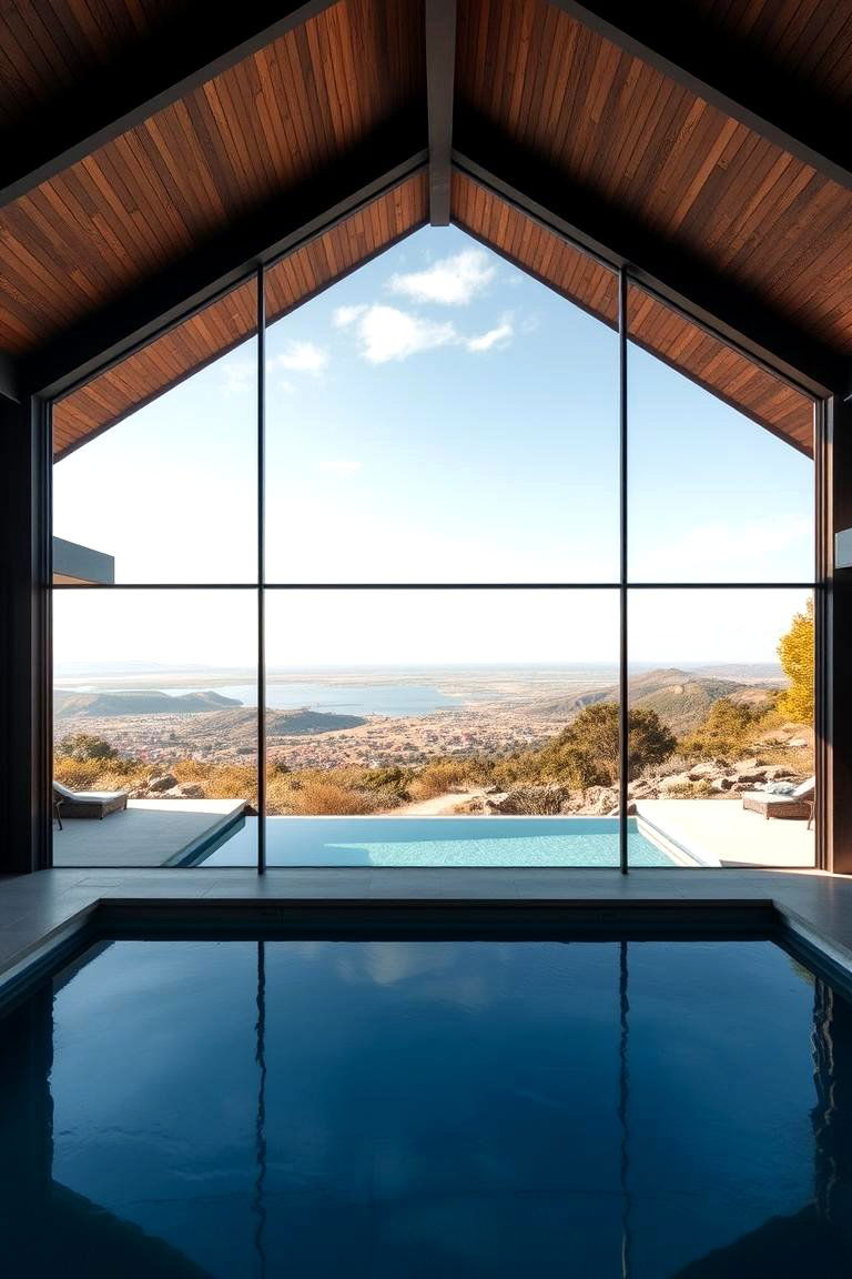 Pool House with a Glass Wall for Scenic Views - 24 Pool House Ideas