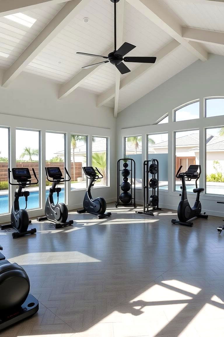 Pool House with a Home Gym - 24 Pool House Ideas