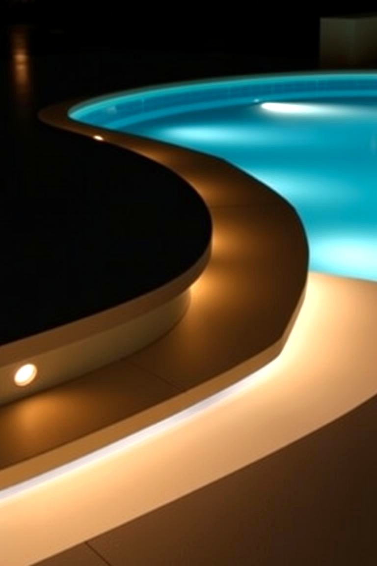 Pool Steps and Entry Lighting - 24 Pool Lighting Ideas