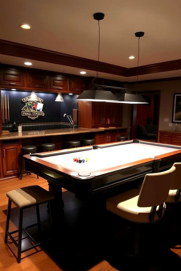 Pool Table Room with a Bar Area - 24 Pool Table Room Ideas