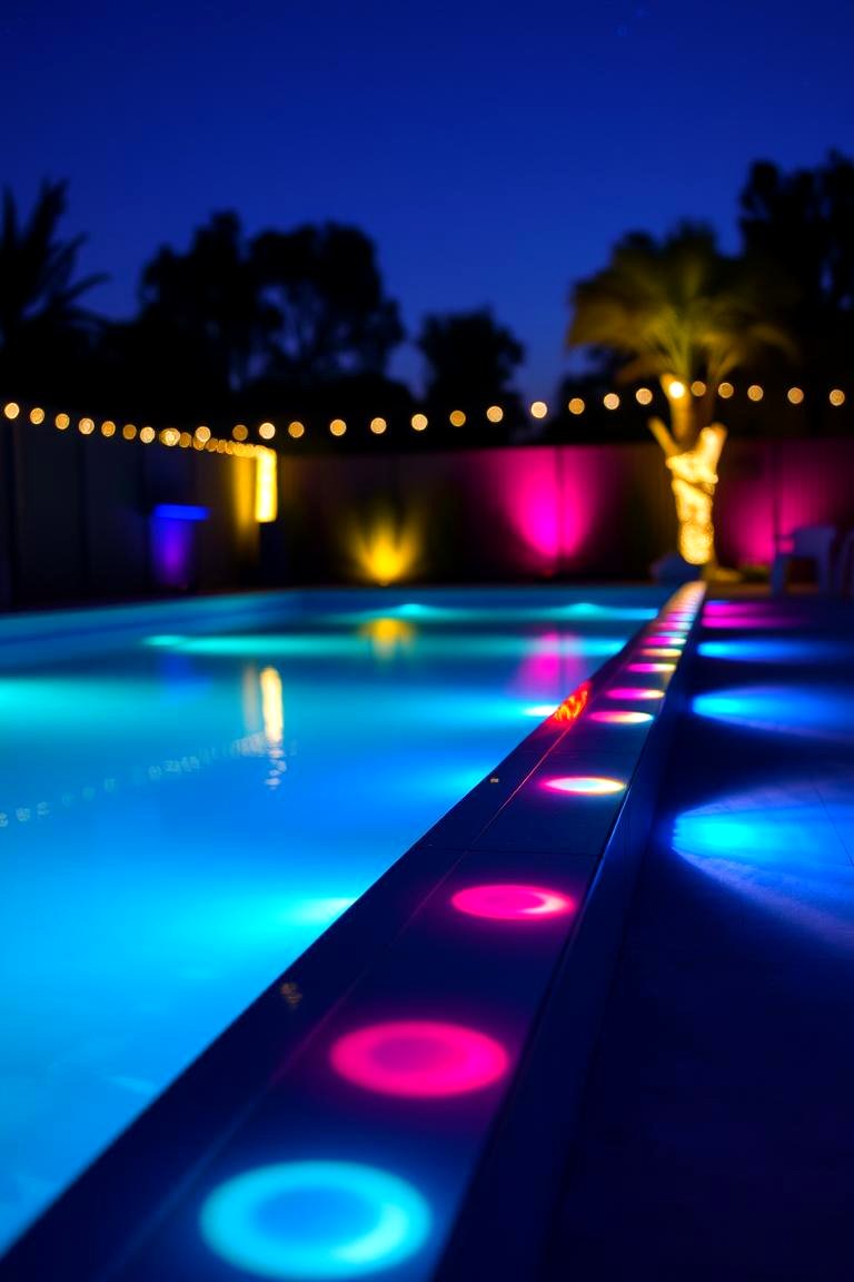 Pool with LED Lighting - 24 above ground pool ideas