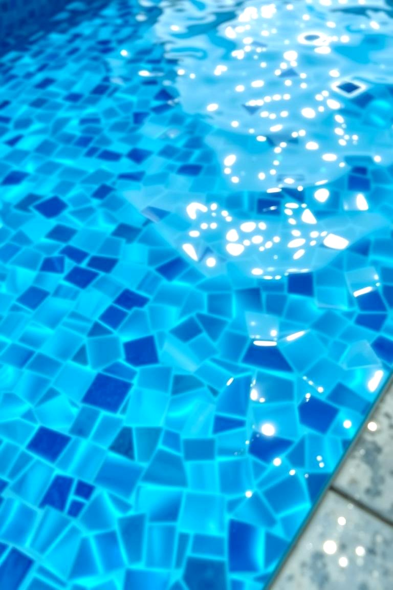 Pool with Tiled Mosaics - 24 Small Pool Ideas