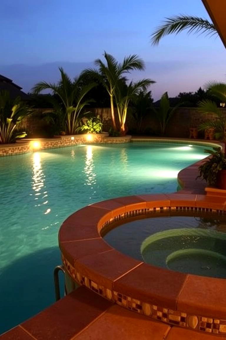 Pool with a Hot Tub - 24 above ground pool ideas