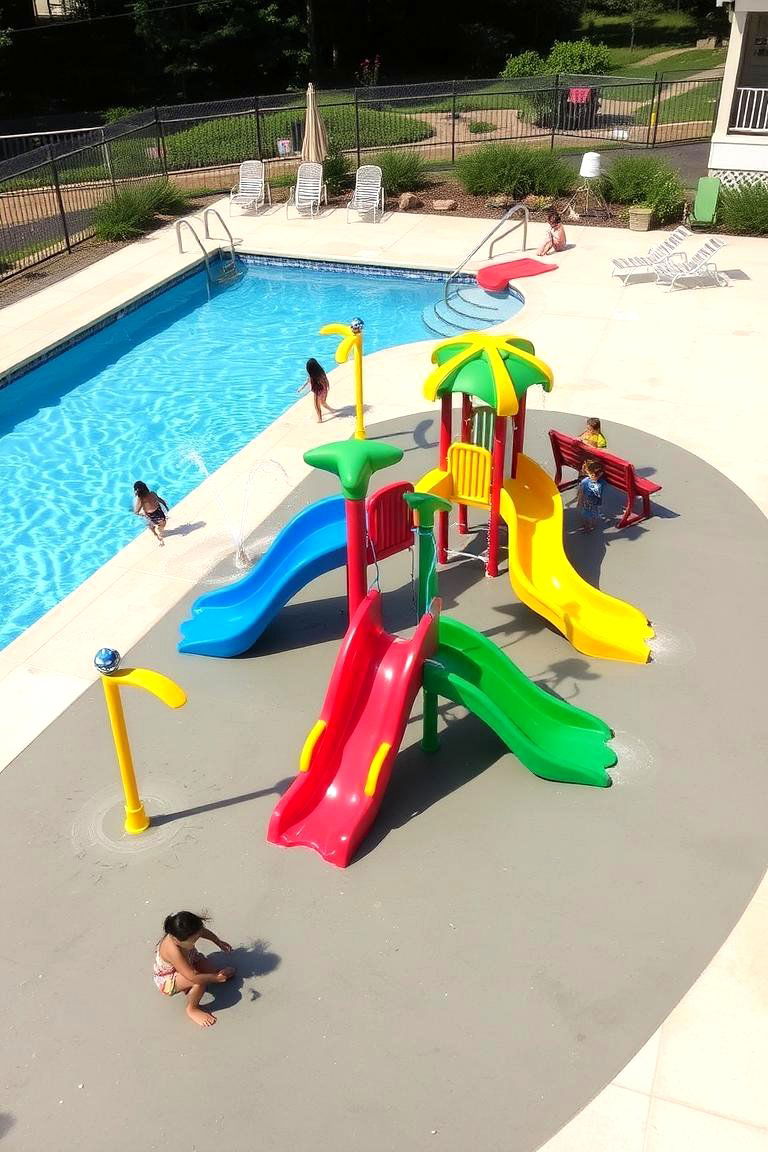 Pool with a Mini Waterpark - 24 above ground pool ideas
