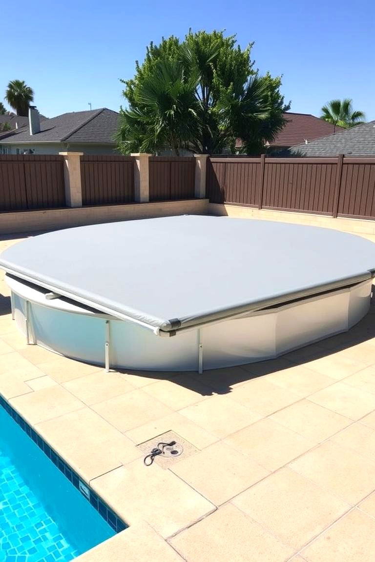 Pool with a Retractable Cover - 24 above ground pool ideas