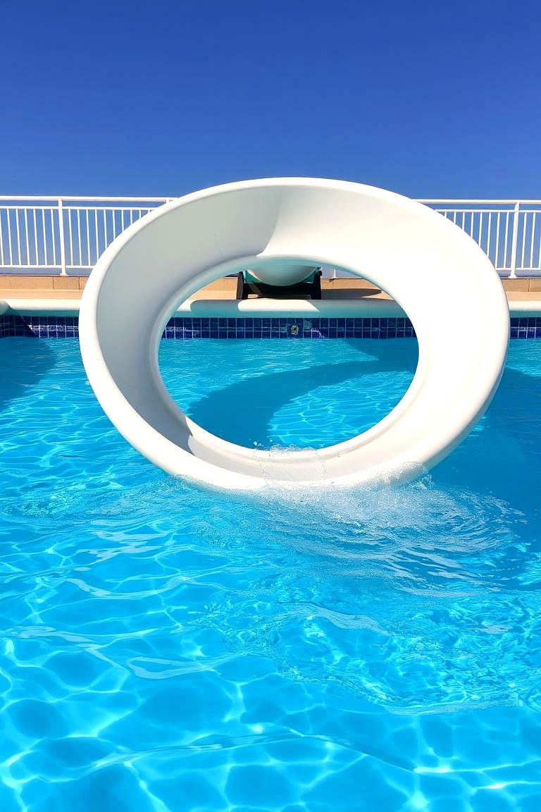 Pool with a Slide for Fun and Adventure - 24 Backyard Pool Ideas