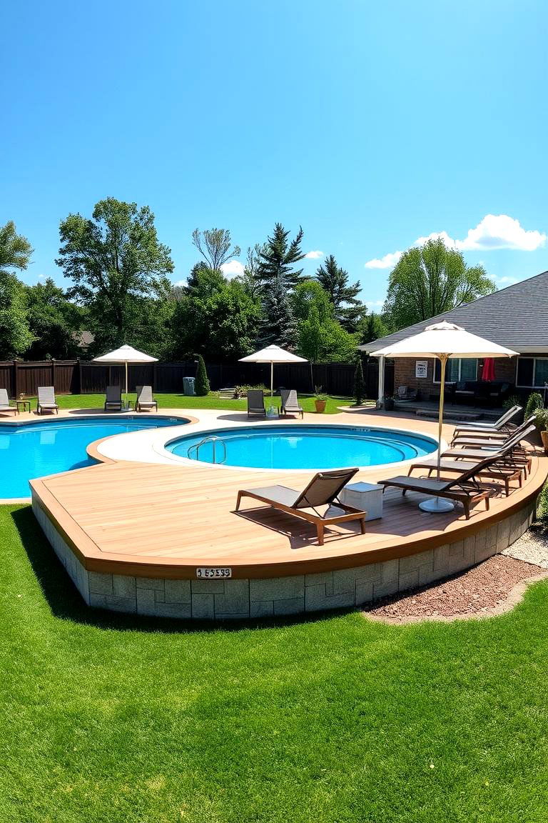 Pool with a Sun Deck - 24 above ground pool ideas