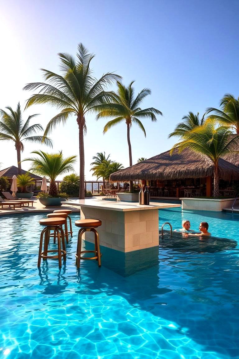 Pool with a Swim Up Bar - 24 above ground pool ideas