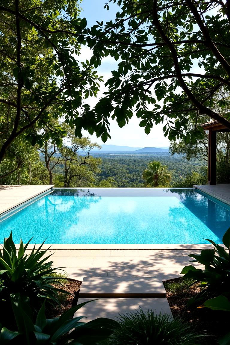 Pool with a View of Nature - 24 Small Inground Pool Ideas