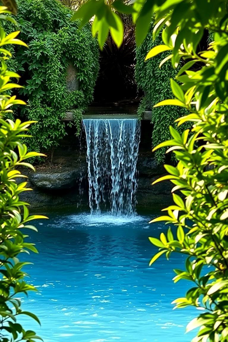 Pool with a Waterfall Feature - 24 above ground pool ideas