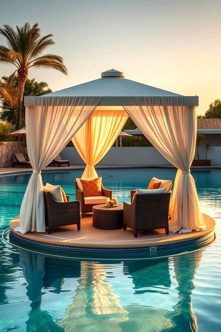Poolside Cabana for Comfort and Shade - 24 Backyard Pool Ideas