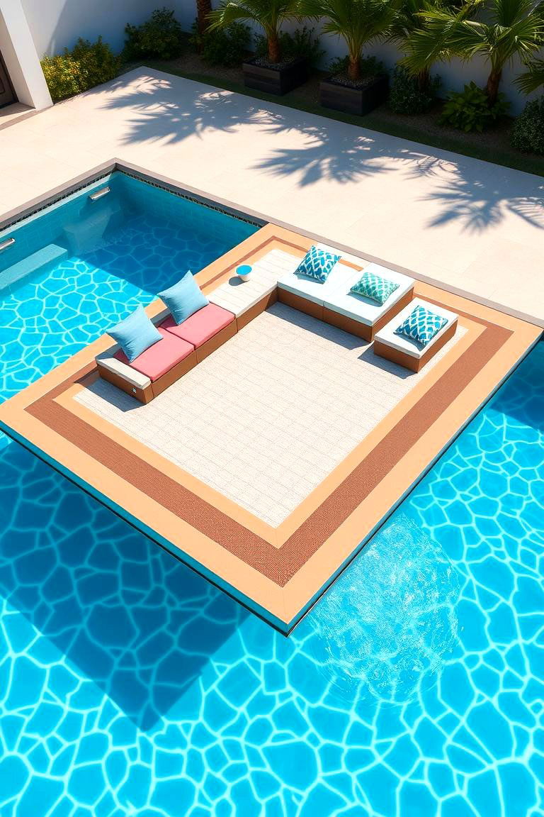 Poolside Floating Deck - 24 Floating Deck Ideas