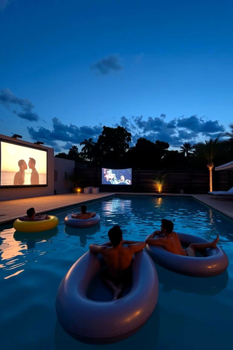 Poolside Movie Night Party - 24 Pool Party Ideas