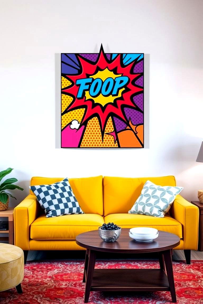 Pop Art Inspired Accents - 24 70s Living Room Ideas