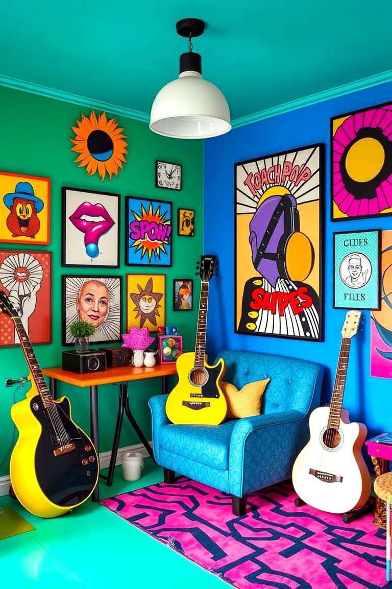 Pop Art Tribute Corner - 24 Taylor Swift Themed Bedroom Decor Ideas