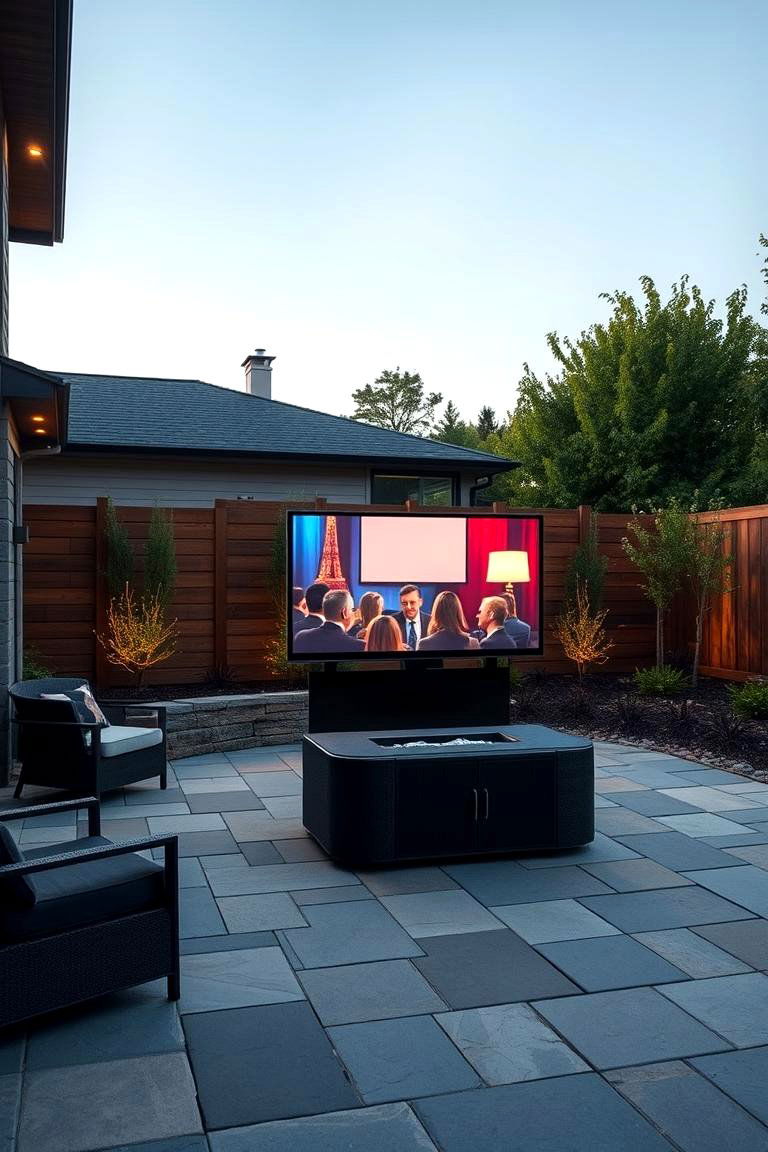 Pop Up TV from the Ground - 24 Outdoor Tv Ideas