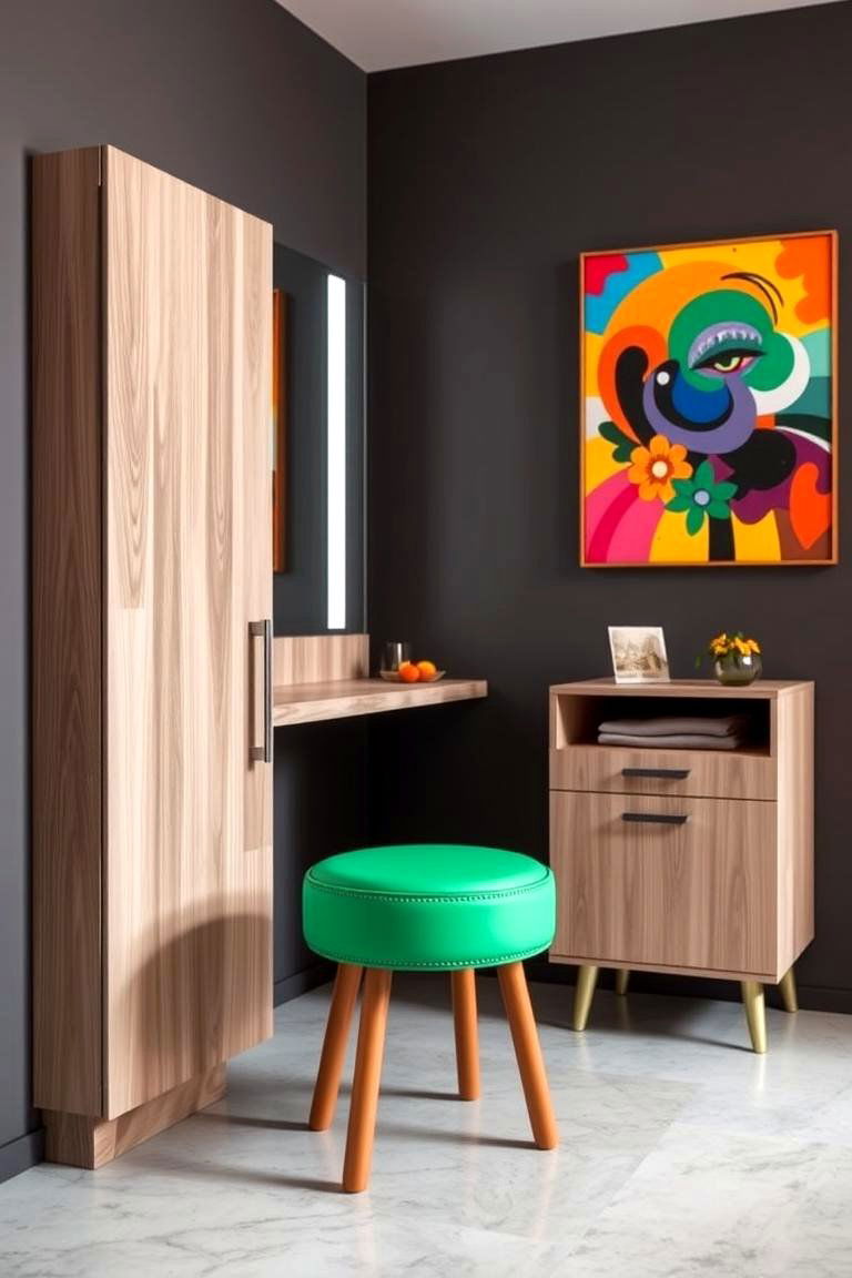 Pop of Color Vanity - 24 Vanity Room Ideas