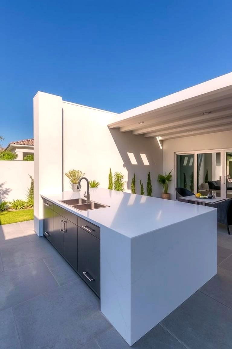 Porcelain Slab Countertops - 24 Outdoor Kitchen Countertop Ideas
