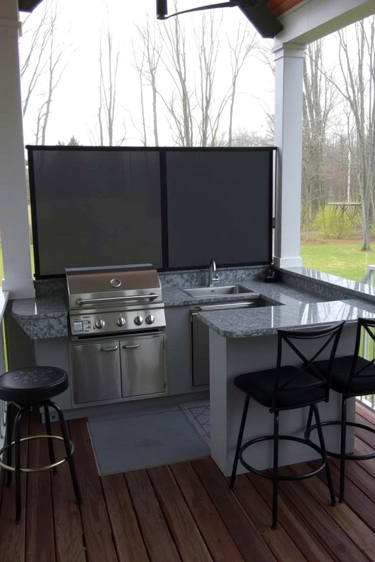 Porch Deck with Outdoor Kitchen - 24 Front Porch Deck Ideas