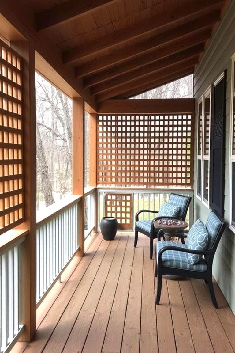 Porch Deck with Privacy Screens - 24 Front Porch Deck Ideas