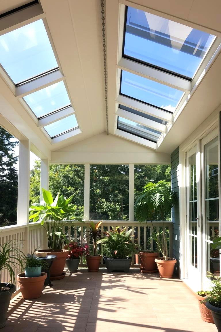 Porch Deck with Skylights - 24 Front Porch Deck Ideas