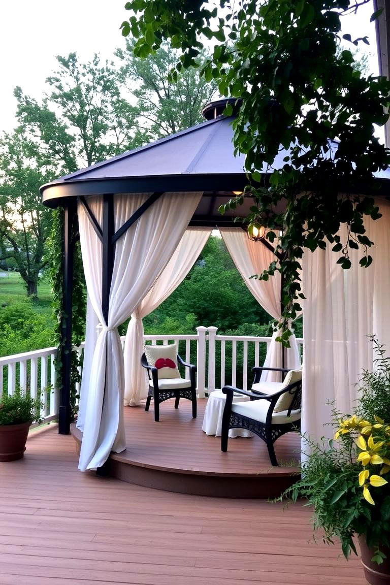 Porch Deck with a Gazebo - 24 Front Porch Deck Ideas