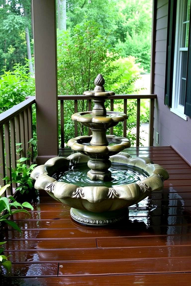 Porch Deck with a Water Feature - 24 Front Porch Deck Ideas