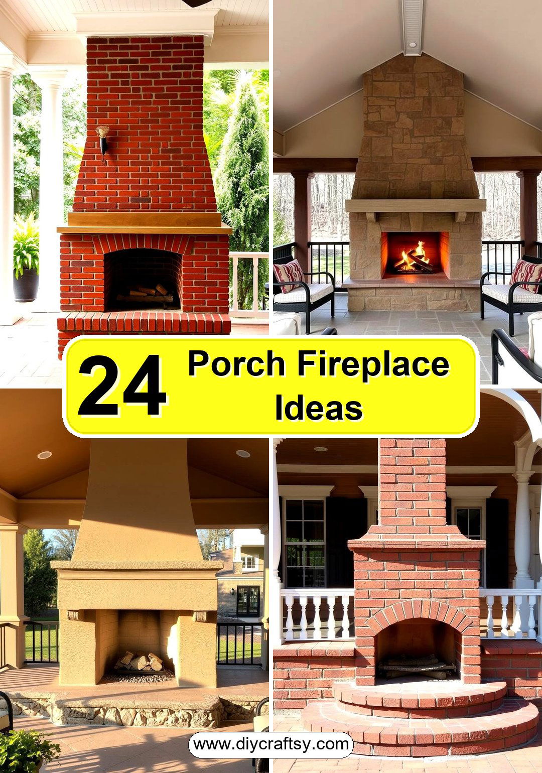 Porch Fireplace Ideas