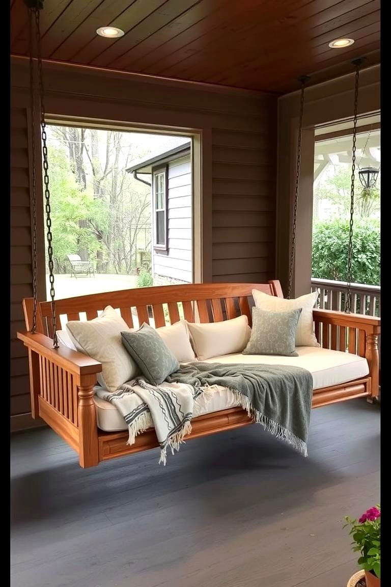 Porch Swing Bed - 24 Front Porch Swing Ideas