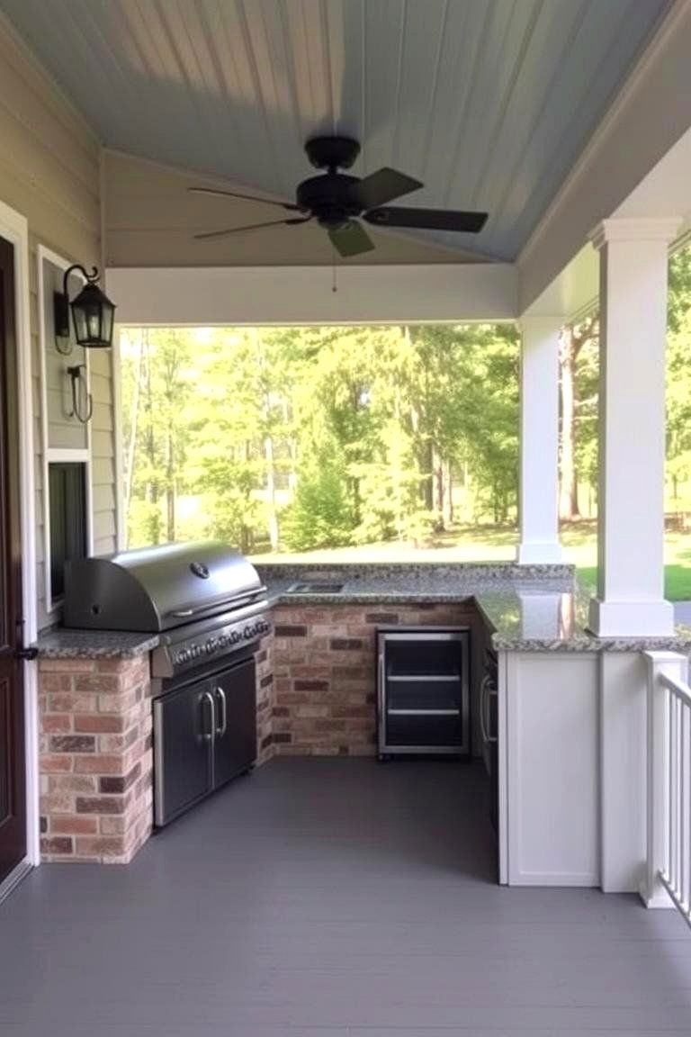 Porch with Outdoor Kitchen - 24 Modern Front Porch Ideas