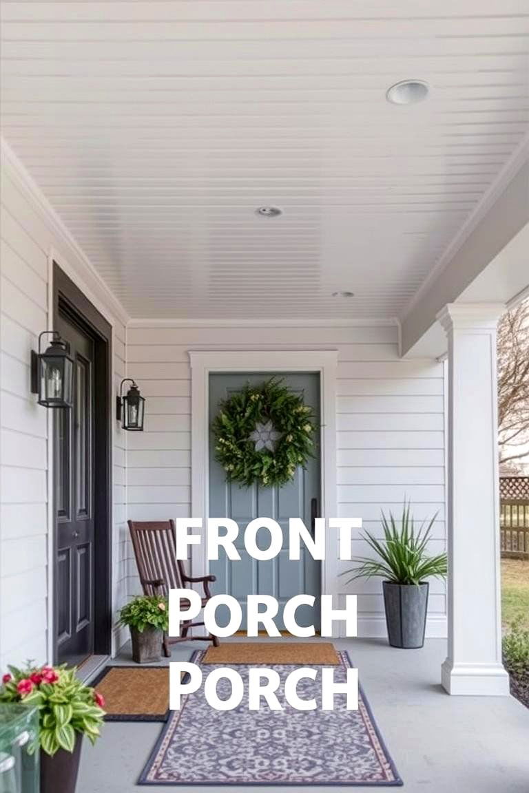 Porch with Shiplap Accents - 24 Barndominium Front Porch Ideas
