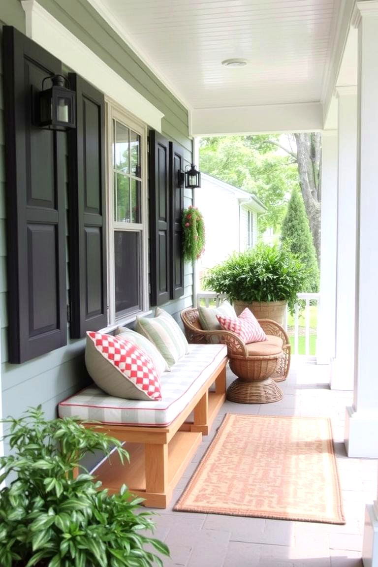 Porch with a Built In Bench - 24 Modern Front Porch Ideas