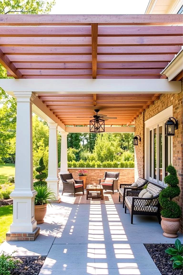 Porch with a Pergola - 24 Barndominium Front Porch Ideas