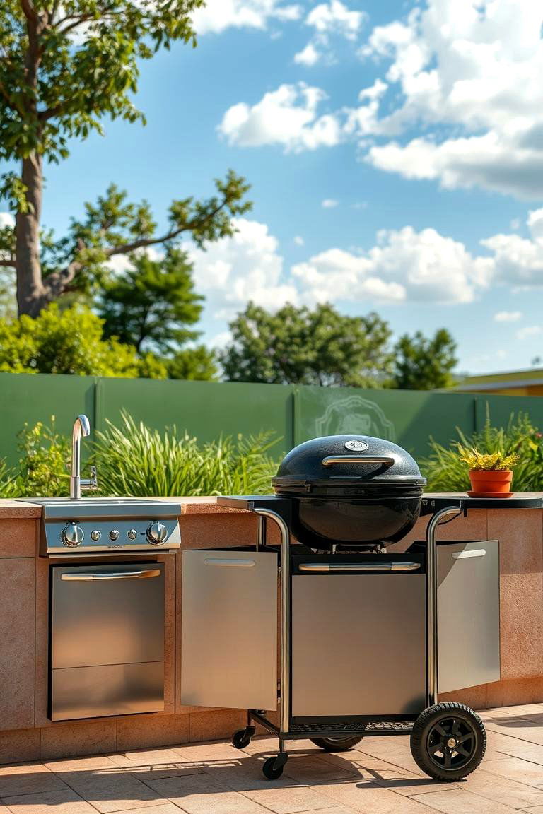 Portable Barbecue Setup - 24 Summer Kitchen Ideas