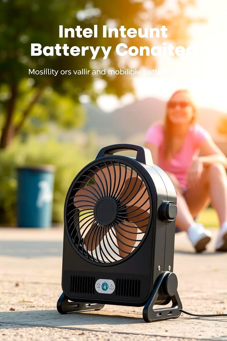 Portable Battery Operated Fan - 24 Patio Fan Ideas