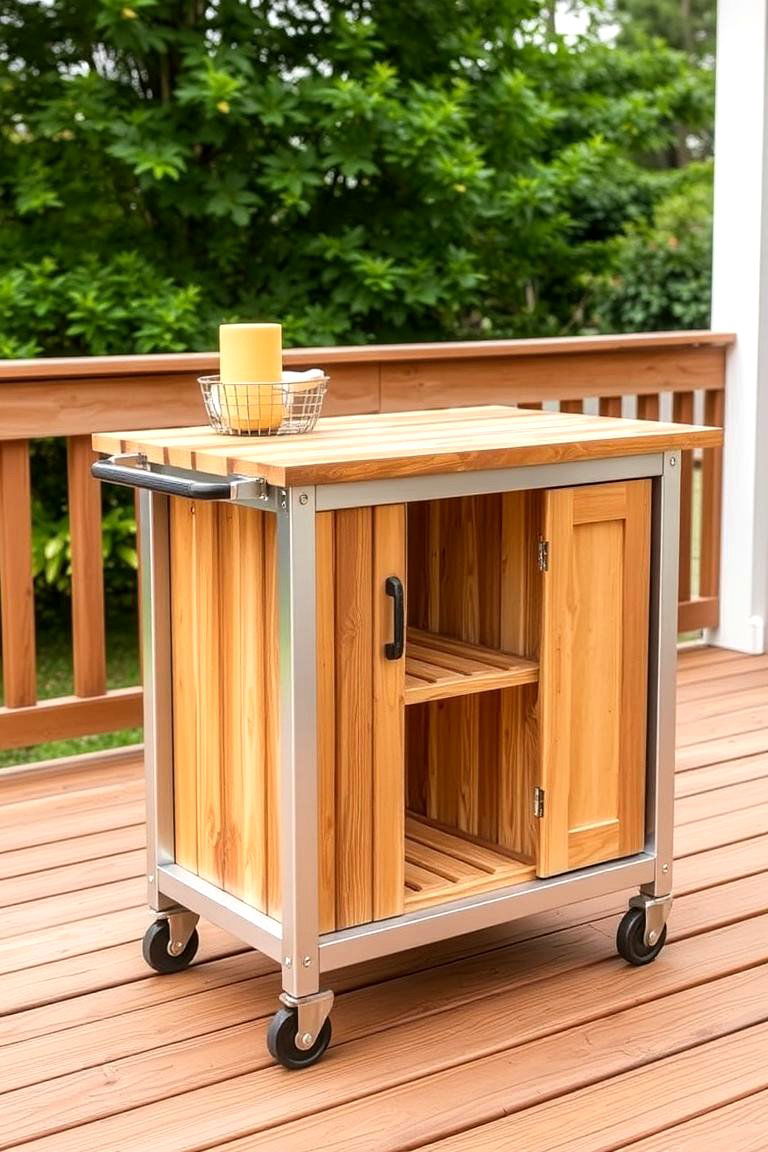 Portable Cart Style Island - 24 Outdoor Kitchen Island Ideas