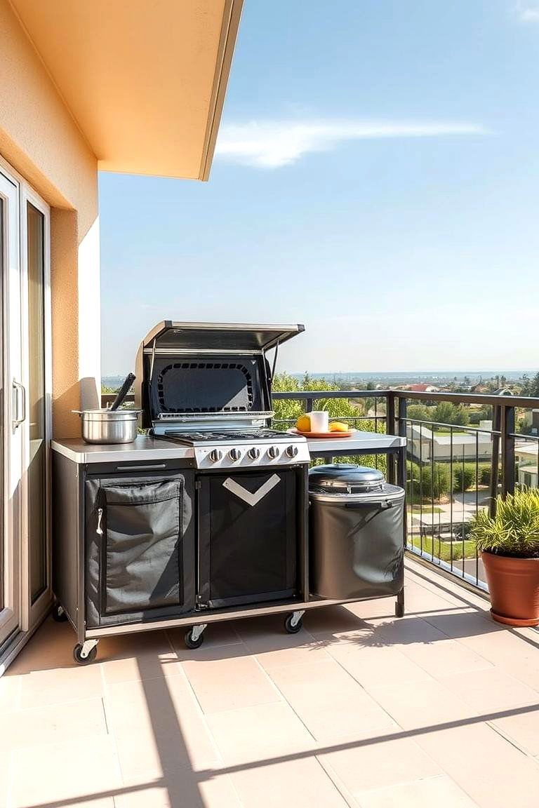 Portable Cooking Area - 24 Small Outdoor Kitchen Ideas