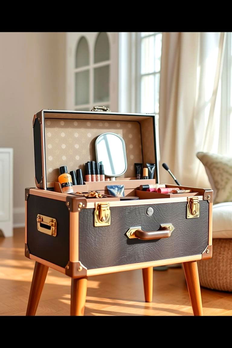 Portable Makeup Vanity Case on Legs - 24 Makeup Vanity Ideas