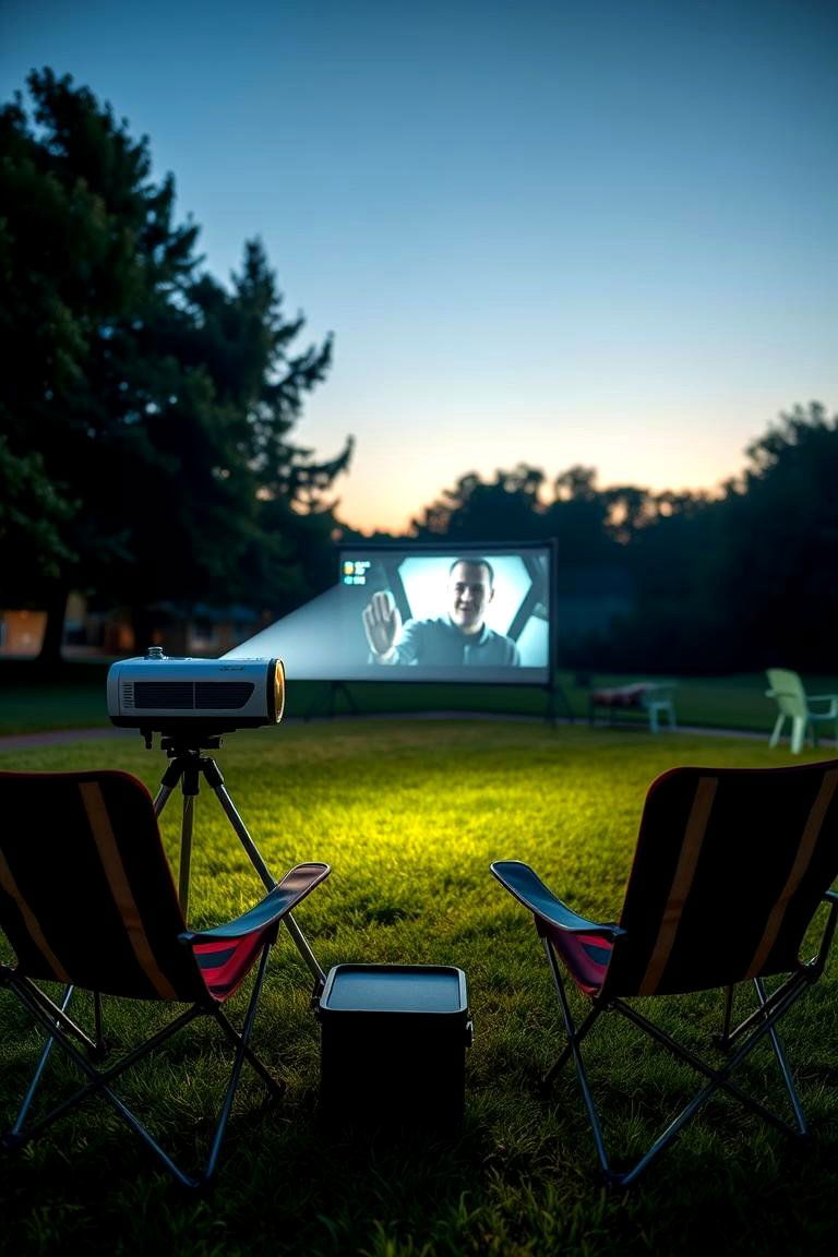 Portable Outdoor Projector Setup - 24 Outdoor Tv Ideas