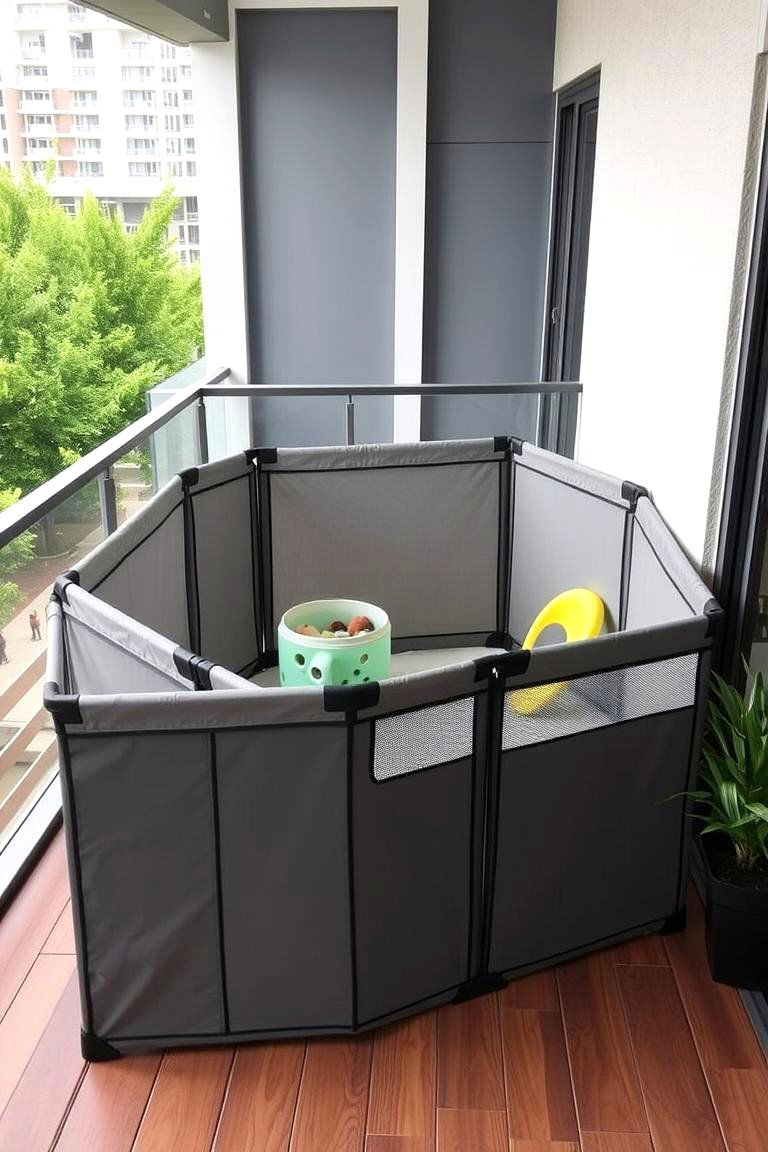 Portable Playpen Zone - 24 Dog Balcony Ideas