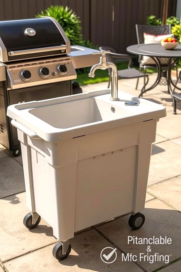 Portable Sink on Wheels - 24 outdoor sink ideas