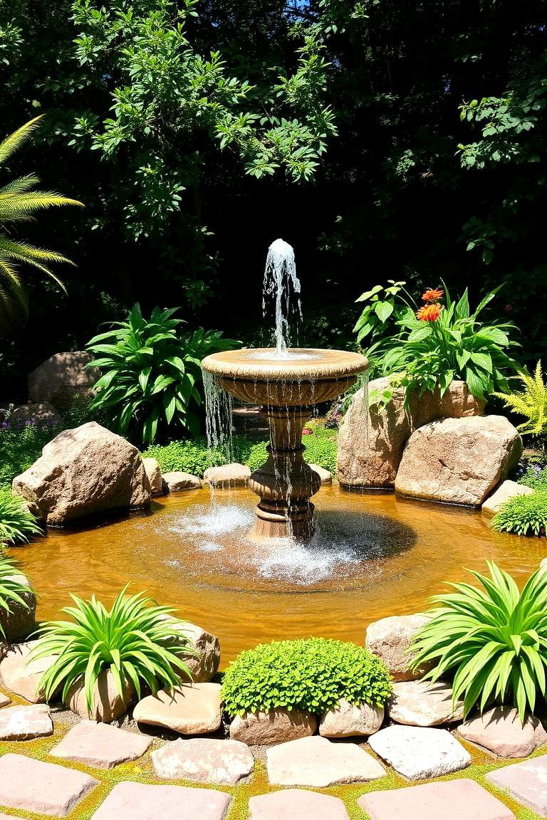 Poseidons Fountain Garden - 24 Greek Garden Ideas